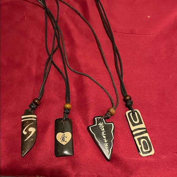 Hand Crafted Jewelry - Hand Crafted Black and White Tribal Necklaces